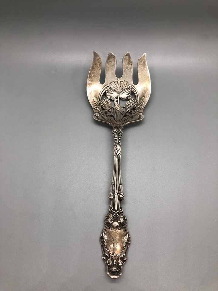 "Tenedor para servir de plata de ley 925 patrón Gorham's Virginiana 97 g 8,75""" Foto 1 de 4