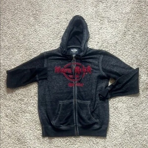 Hard Rock Cafe- Las Vegas Men’s Zip-Up Hoodie Size Small. Grey/Burgundy - Picture 1 of 8