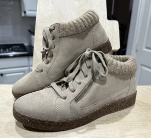Aetrex Bonnie Arch Support Taupe Suede Ankle Boot Sneaker Womens Size US 10.5 - Picture 1 of 10