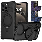 For iPhone 15 14 Pro Max Case MagSafe Magnetic Shockproof Tough Ring Stand Cover