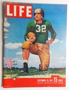 Life Magazine Sept 29 1947 Notre Dame Lujack FL hurricane James Stewart 4 Roses - Foto 1 di 9