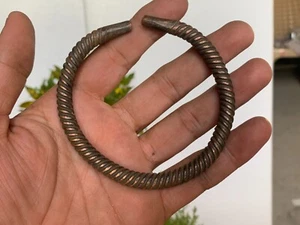 Antique Old Hand Crafted Bronze Tribal Women Leg Anklet/Bracelet Rajasthani Kada - Picture 1 of 7