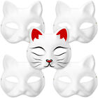  5 Pcs Cat Face Mask Paper Women's for Kids White DIY Empty Masquerade