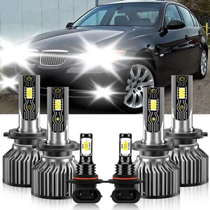 6x LED Headlight High Low Beam+ Fog Light Bulbs 6500K For BMW 330xi 2001-2001 - Foto 1 di 12