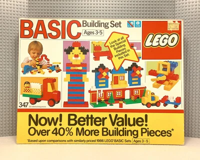 LEGO - 347 - Basic Building Set - Retired - 1987 - New / Open Box - Sealed Bags - Image 1 of 4