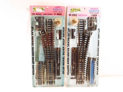 Atlas Right & Left Remote Turnouts #850/851 HO Snap-Switch Nickel Silver Vintage - Image 1 of 4