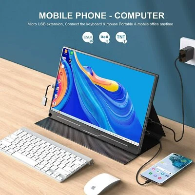 4K Computer Monitor 15.6" IPS UHD USB C Monito HDR FreeSync for Laptop PC Phone, - Image 1 of 4