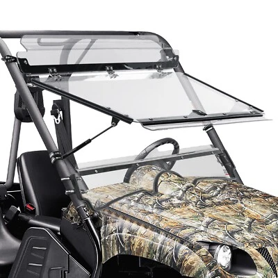Front Flip Split Windshield Fold Up Windshield For 2004-13 Yamaha Rhino 450 660 - Image 1 of 4