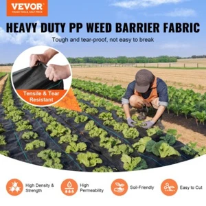 Heavy Duty Woven Weed Barrier Fabric 4x100FT Garden Ground Cover Mat Black - Picture 1 of 2