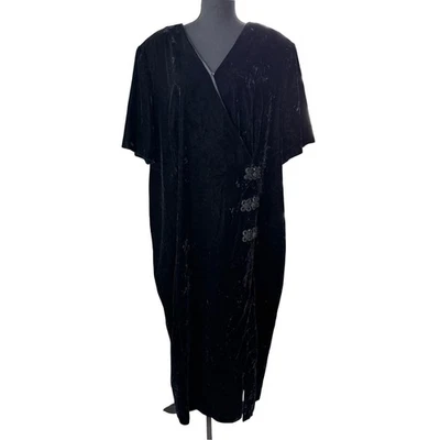 Maggy London Velvet Midi Dress Size 2X Black Whimsigoth Elegant Vintage Occasion - Image 1 of 4