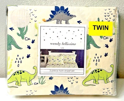 Juego de sábanas Wendy Bellissimo 3 piezas doble dinosaurio beige 100 % poliéster colorido Foto 1 de 4