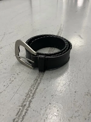 Cinturón tejido de cuero negro Lauren Ralph Lauren para mujer Western RLL vaquero vaquera Foto 1 de 4