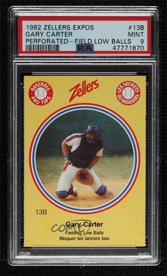 1982 Baseball Pro Tips Montreal Expos Separated From Panel Gary Carter PSA 9 HOF - Image 1 of 2