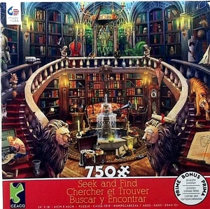 Library Seek And Find Olga S 750 pc Jigsaw Puzzle 24" X 18" Ceaco #2934-1 - Picture 1 of 1