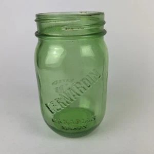 Bernardin "Canadian Mason Jar " Green Pint 5" H x 3" W - Picture 1 of 2