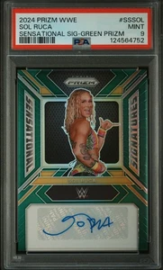 2024 Panini Prizm WWE Sensational Signatures Sol Ruca #SSSOL verde PSA 9 - Imagen 1 de 2