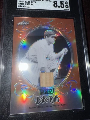2019 LEAF METAL BABE RUTH GAME USED BAT /3 ORANGE SGC 8.5 - Image 1 of 4