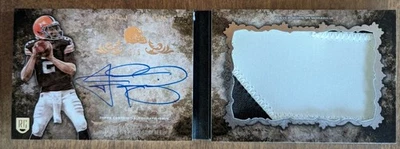 2014 Topps Inception Johnny Manziel Rookie Autograph Patch Book Card 5/5 - Image 1 of 3