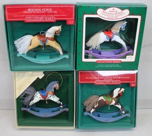 Hallmark Rocking Horse Christmas Ornaments 1984-1987 Series Boxes Tags - Picture 1 of 7