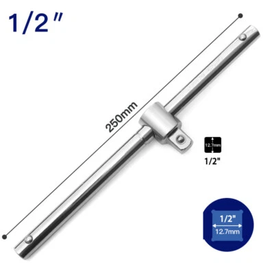 New 1/2" 3/8" 1/4" Drive Sliding T-Handle Socket Wrench Breaker Bar Heavy Duty - Image 1 of 4