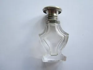 antique perfume scent bottle silver top hand made glass - Picture 1 of 7