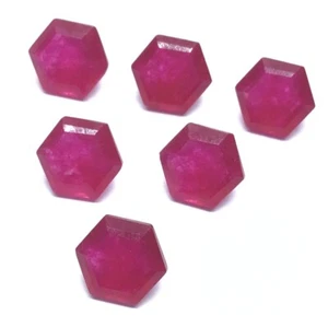 Piedra preciosa suelta facetada de cuarzo rubí natural corte hexagonal para hacer joyas tipo - Imagen 1 de 24
