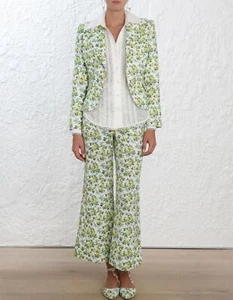 Blazer Pantalón Traje IMMERMANN Dorado Limonada Ácido Blanco Floral Lino Cinturón 0 - Imagen 1 de 5