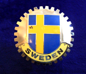 Chrome Sweden Grille Badge Topper Accessory Volvo Saab Flag Swedish