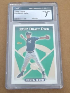 1993 Derek Jeter Topps #98 RC Rookie New York Yankees DRAFT PICK GRADED 7 CGC - Picture 1 of 4