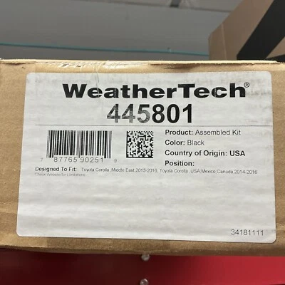 WeatherTech FloorLiner for 2014-2016 Toyota Corolla - 1st Row, Black - Image 1 of 3