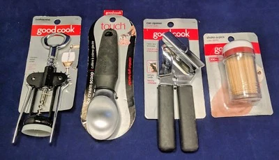 Set Of 4 Good Cook Utensils Ice Cream Scoop, Wine Opener, Can Opener, Tooth Pick - Image 1 of 4
