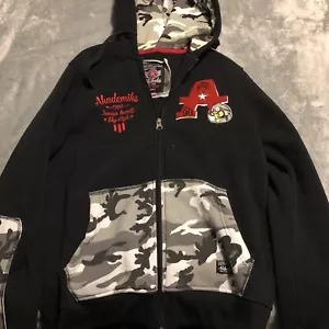 Akademiks Jenius Society *Sky High* camo & black zip hoodie - Gr. M - Bild 1 von 10