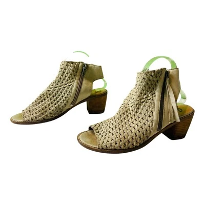 Sam Edelman Womens Cooper Leather Booties Peep Toe Woven Heeled Sandals US 10 - Image 1 of 4