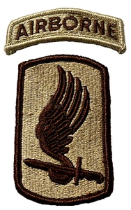 US ARMY 173rd AIRBORNE BRIGADE SSI DESERT PATCH (USA-4) 2-PIECE - Bild 1 von 3