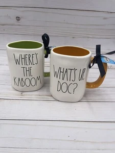 Juego de tazas Rae Dunn Looney Tunes Bugs Bunny Marvin cerámica marciana NUEVO - Imagen 1 de 7