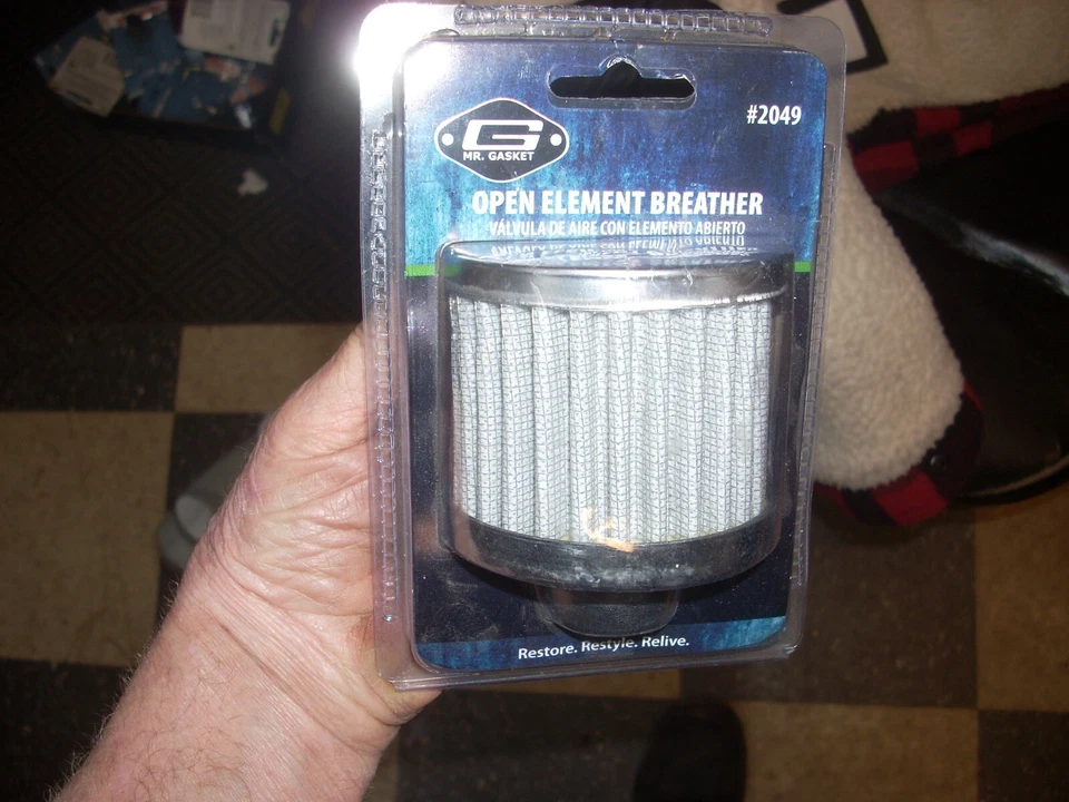 Respirador de aceite elemento abierto cubierta de válvula cromada Respirador Mr. Junta #2049 Foto 1 de 1