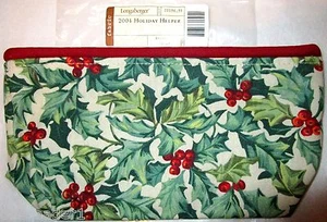 Longaberger 2004 Holiday Helper Basket - American Holly Christmas FABRIC LINER - Picture 1 of 1