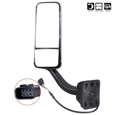 Espejo retrovisor de remolque cromado eléctrico térmico lado derecho para Freightliner Cascadia 2008-2016 Foto 1 de 4
