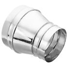 8 Inch to 6 Inch Round Duct Reducer, Galvanized Steel Adapter, Silver Tone
