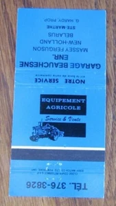 MASSEY FERGUSON  NEW HOLLAND TRACTOR MATCHBOOK COVER: STE-MARTHE, QUEBEC -D8 - Picture 1 of 2