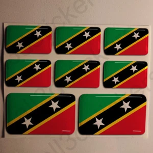 Sticker Saint Kitts and Nevis Resin Domed Stickers Flag 3D Vinyl Adhesive Decal  - Picture 1 of 1