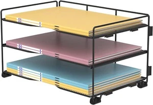 Office Organization - 3 Tier Paper Organizer Letter Tray - 3 - Picture 1 of 6