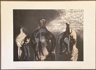 Figuras de Henry Moore con fondo de cielo impresión 17x12,5 William Fairfield Gallery Foto 1 de 4
