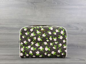 Michael Kors Travel Pouch Jet Set Large Floral Zip Handbag (Brown Multi)