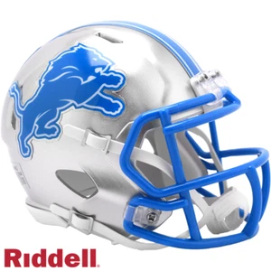 NIB Riddell Speed Detroit Lions 2024+ Mini Helmet Silver - Picture 1 of 3