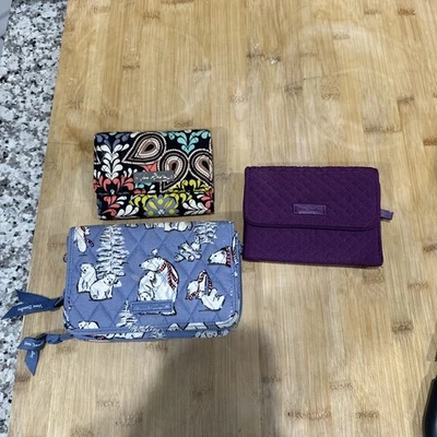 Vera Bradley Lote Mixto - 3 Piezas. Osos Invierno Morado Azul Paisley Foto 1 de 4
