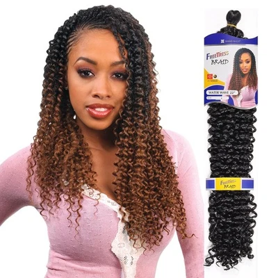 Synthetic Hair Braids FreeTress Water Wave Bulk 22" #1B - Image 1 of 3