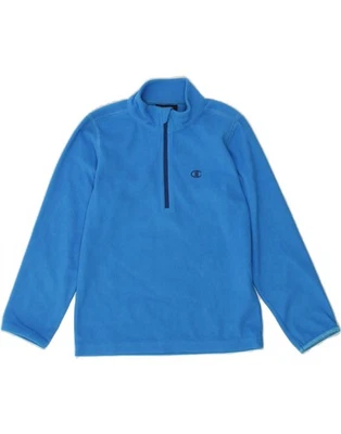 CHAMPION Boys Zip Neck Fleece Jumper 5-6 Years XS Blue Polyester CA39 - Image 1 of 3