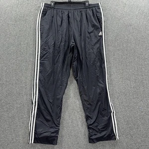 Adidas Track Pants Mens 2XL Black White 3-Stripes Ankle Zip Mesh Lined CY7070 - Picture 1 of 12