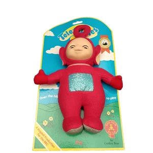 Teletubbies PO Stofftier auf Karte 1996 Original Augen öffnen & schließen BBC Stoffpuppe - Bild 1 von 14